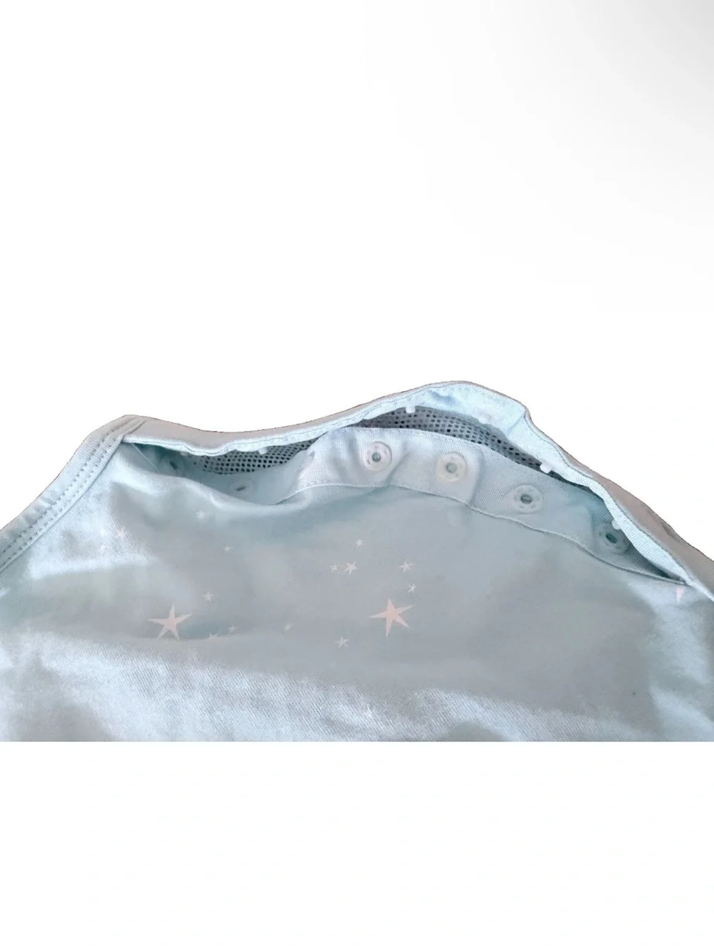Happiest Baby Sleepea 5 Second Swaddle Large (18-25lb) Light Blue w Stars, EUC